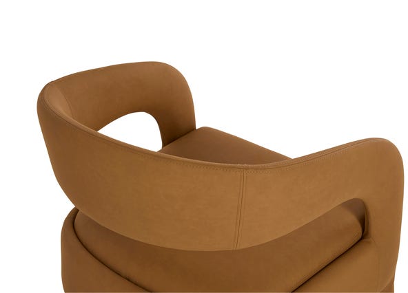 Helena Accent Chair Butterscotch Back Sculpture Angle