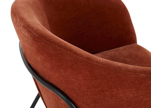 Isla Armchair Clay Back Up Close