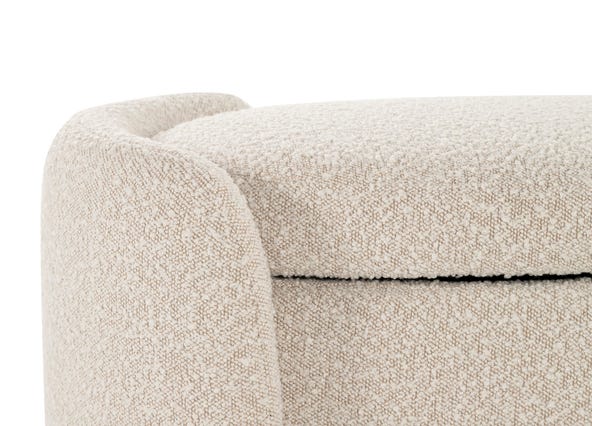 Juliet Ottoman Ivory Boucle Up Close