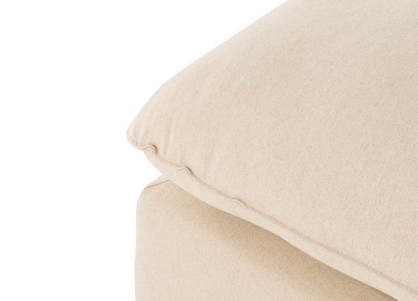 Loft Ottoman Florence Natural Cushion Side Up Close