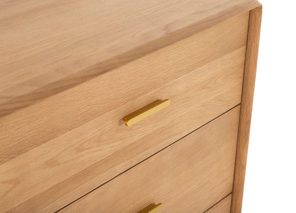 Manhattan 6 Drawer Dresser Oak Top Up Close