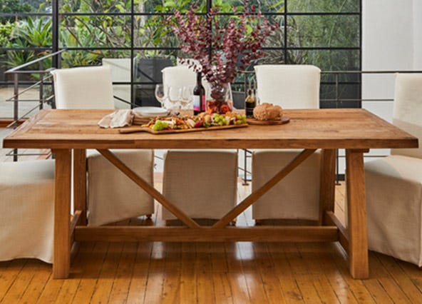 Montana Recycled Elm Rectangle Dining Table Style Shoot