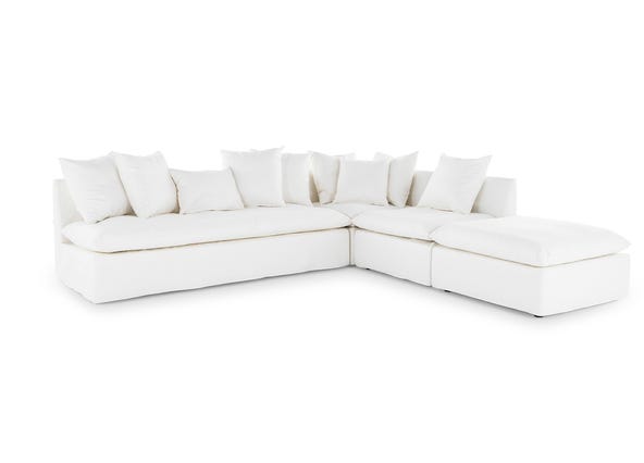 Santa Monica Corner Sofa  White Angle