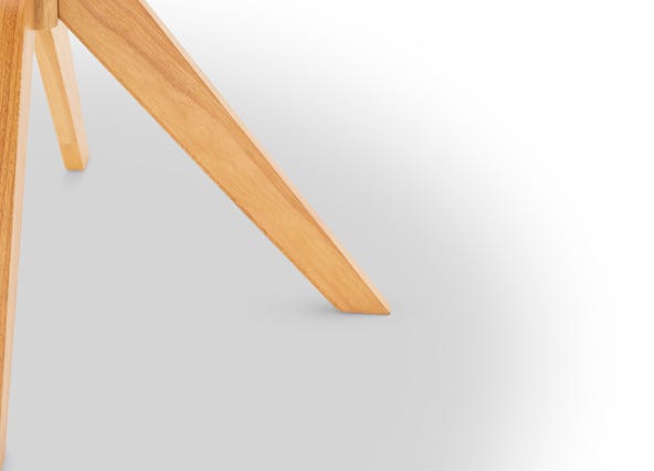 Starburst Dining Table Oak Legs Up Close