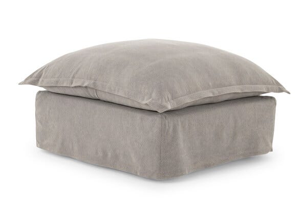 Toorak Ottoman 85cm Florence Grey Angle
