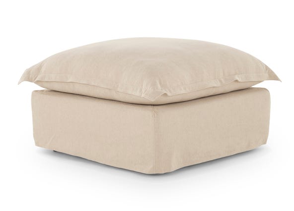 Toorak Ottoman 85cm Florence Natural Angle
