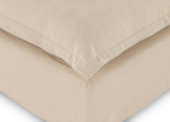Toorak Ottoman 85cm Florence Natural Cushions Up Close