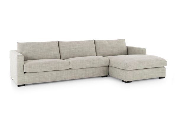 Urban Right Hand Chaise Lounge Como Light Grey Angle