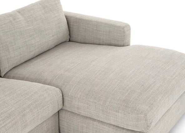 Urban Right Hand Chaise Lounge Como Light Grey Chaise and Arms Up Close