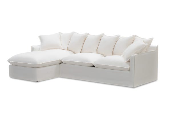 Venice Left Hand Chaise Lounge White Angle