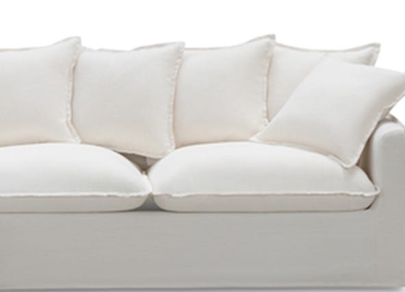 Venice Left Hand Chaise Lounge White Cushions Up Close