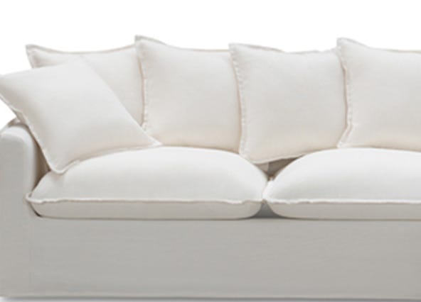 Venice Right Hand Chaise Lounge White Cushions Up Close