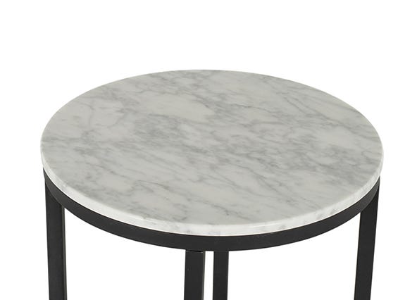 Venus Round Side Table White Top Up Close
