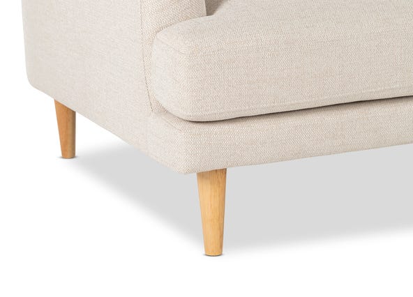 Alice 2 Seat Sofa Vienna Natural Natural Feet Up Close