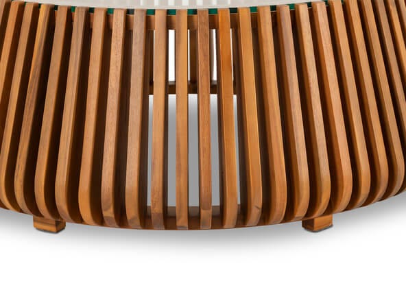 Aurora Glass Coffee Table Legs Up Close