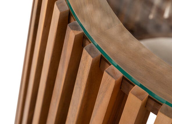 Aurora Side Table Wood Up Close
