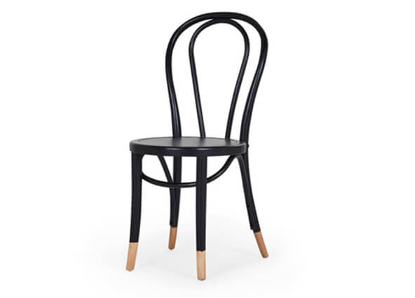 Bentwood Dining Chair Black Angle