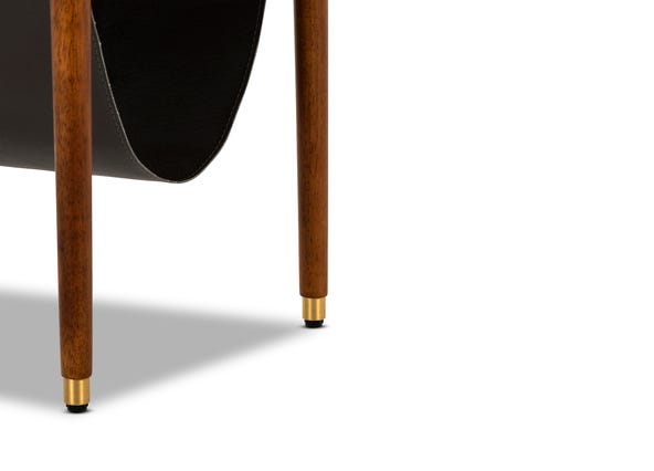 Manhattan Side Table Walnut Gold Legs Up Close