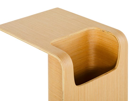 Miles Side Table Oak Top Up Close