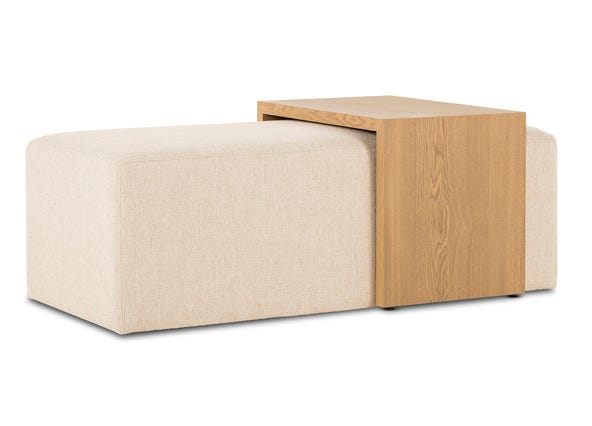 Noel Coffee Table Ottoman Kipton Alabaster Angle