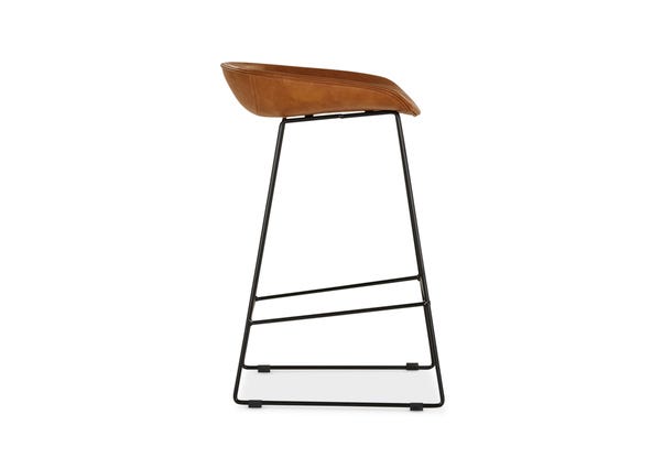 Taylor Bar Stool Tan PU 65cm Side
