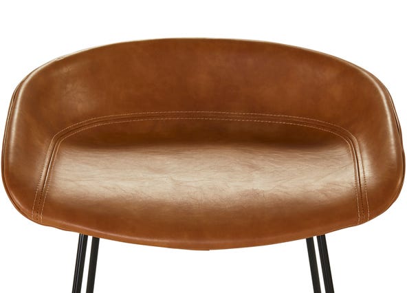 Taylor Bar Stool Tan PU 65cm Seat Up Close