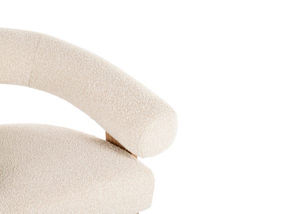 Yoko Chair Ivory Boucle Arms Up Close