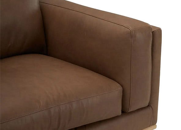 Nevada Leather Left Chaise Sofa Arm Up Close