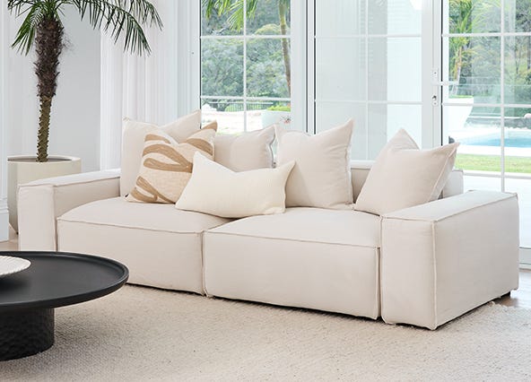 Oasis 3 Seat Sofa Angle Lifestyle Shoot