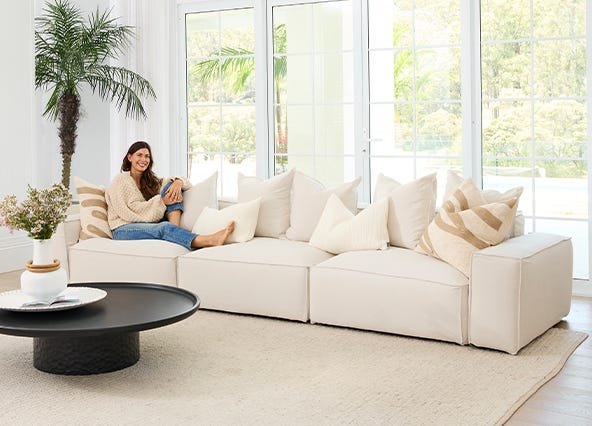 Oasis 4 Seat Sofa Angle Lifestyle Shoot