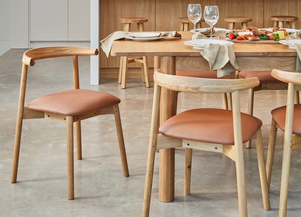 Ollie Dining Chair Tan Oak Style Shoot