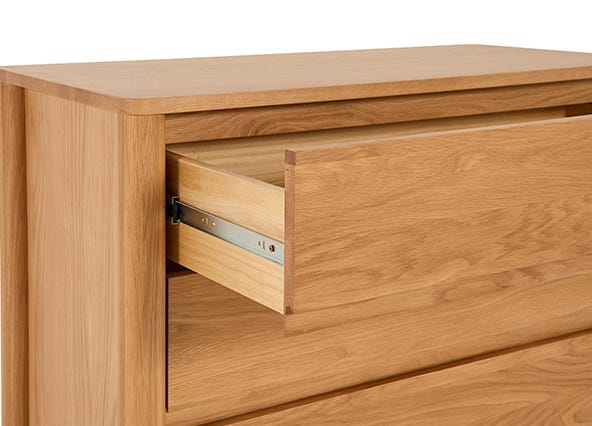 Ollie Chest of 3 Drawers Oak Top Up Close