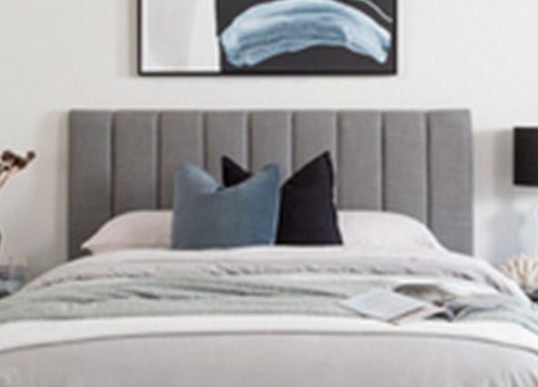 Serenity Ribbed Headboard Stone Grey Style Shoot