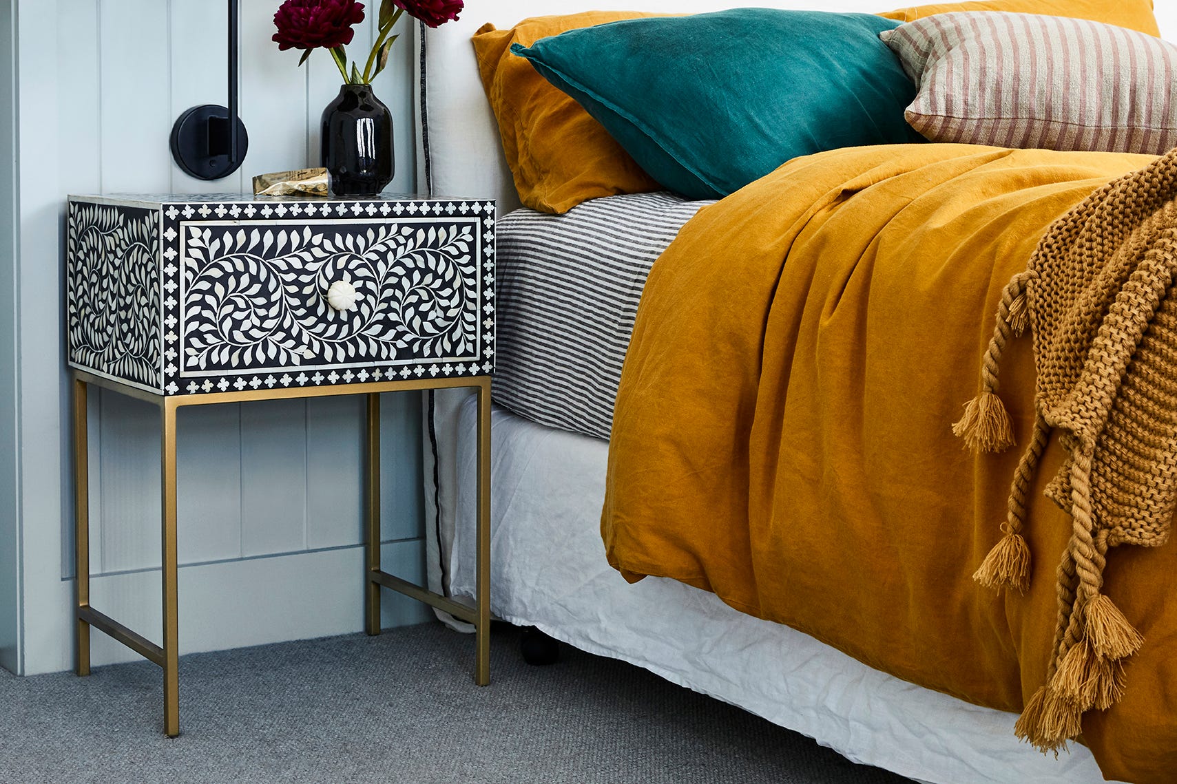 Lounge Lovers - Cleo Bone Inlay Bedside Table