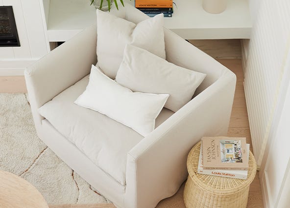 Santa Monica Armchair White Angle Style Shoot