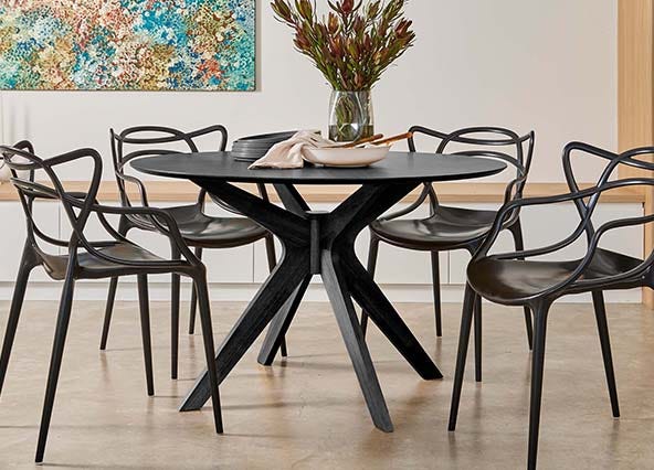 Starburst Dining Table Black Style Shoot