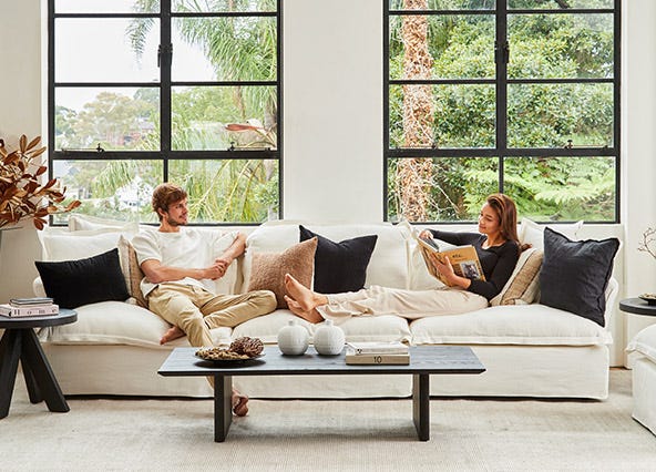 Toorak 4 Seat Sofa White Style Shoot