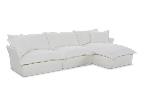 Toorak Right Chaise Sofa White Angle