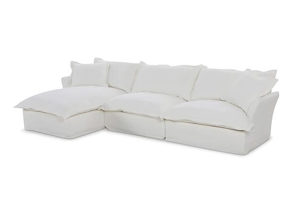 Toorak Left Chaise Sofa White Angle