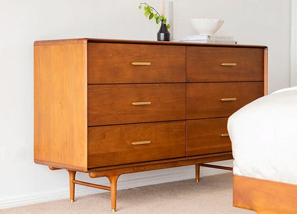 Manhattan 6 Drawer Dresser Walnut Style Shoot