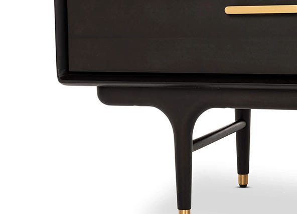 Manhattan 6 Drawer Dresser Black Legs Up Close