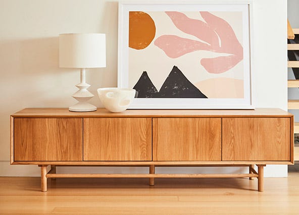 Ollie TV Unit Oak 200 Style Shoot