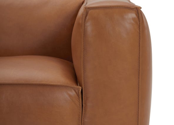 Linden Left Hand Corner Sofa Ranch Tan Cushion Up Close