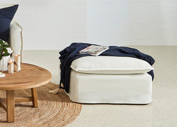 Venice Ottoman White Angle