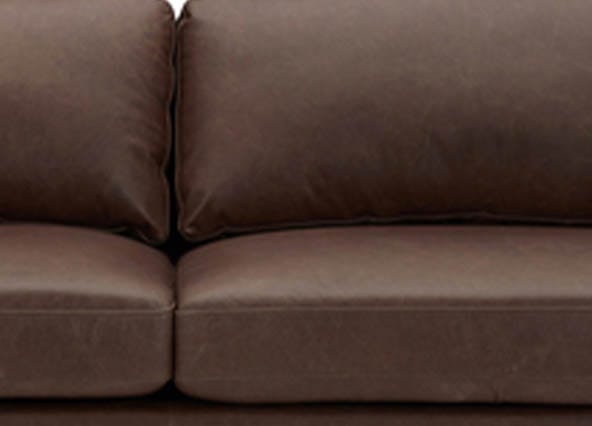 Alice Leather Left Chaise Sofa Seating Up Close