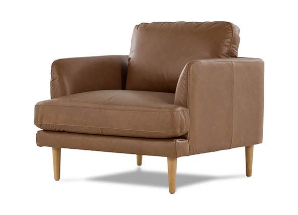 Alice Leather Armchair Phoenix Brown Angle