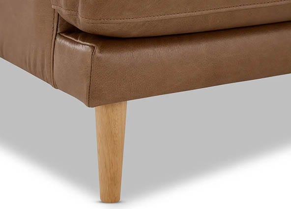 Alice Leather Armchair Phoenix Brown Leg Up Close