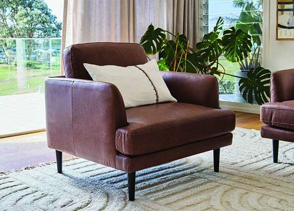 Alice Leather Armchair Phoenix Coffee Style Shoot
