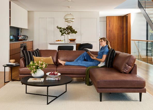 Alice Corner Sofa Phoenix Tan Lifestyle Shoot