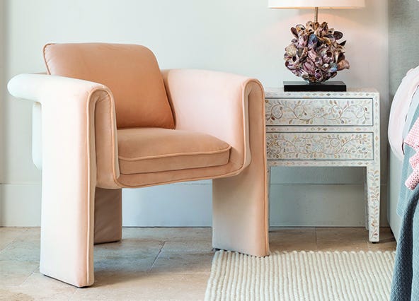 Alona Armchair Sage Pink Style Shoot